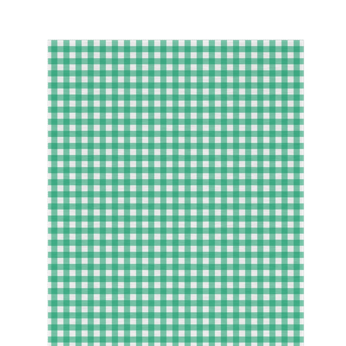 Green gingham outdoor rug — soft polyester chenille with a non-slip backing