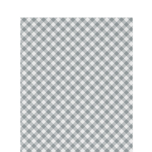 Grey diagonal gingham outdoor rug — soft polyester chenille with a non-slip backing