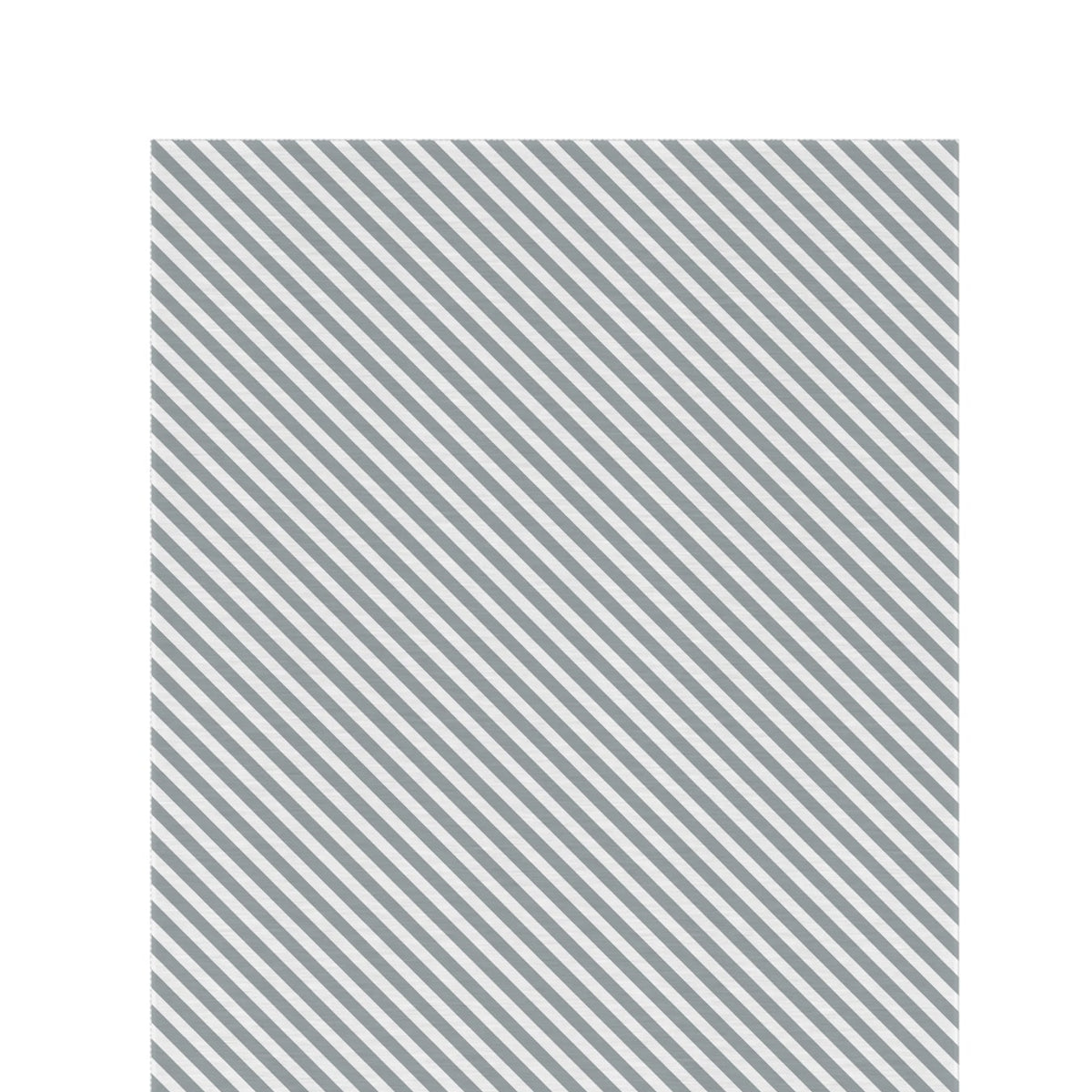Grey diagonal stripe outdoor rug — soft polyester chenille with a non-slip backing