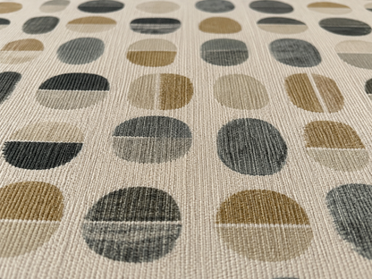 Close-up of the grey split pebble outdoor rug — short, dense low-pile chenille nap