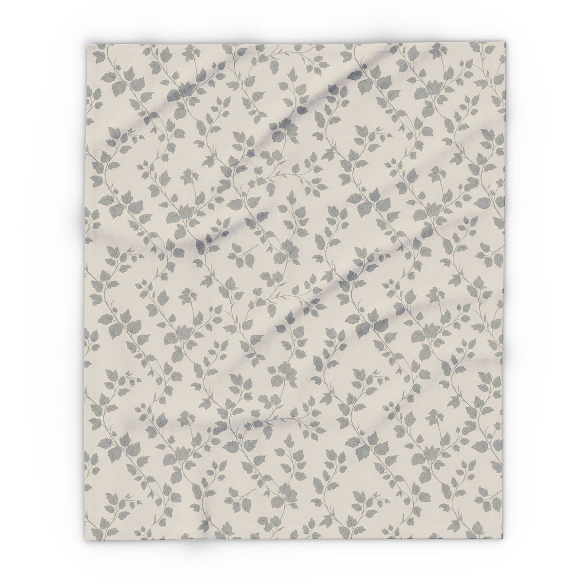 Grey trailing vine outdoor fleece blanket — 315 gsm polyester fleece, soft on both sides