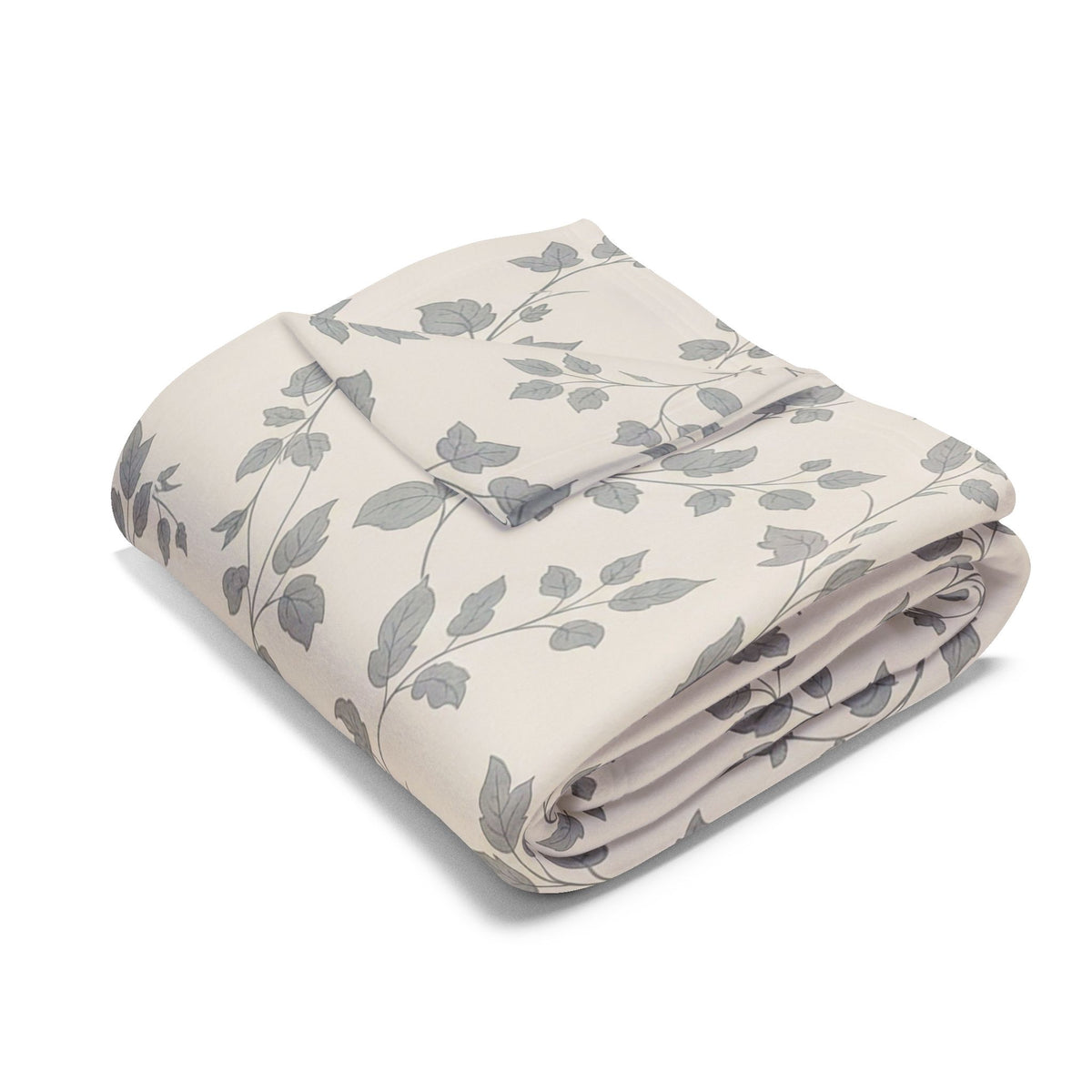 Grey trailing vine outdoor fleece blanket — 315 gsm polyester fleece, soft on both sides