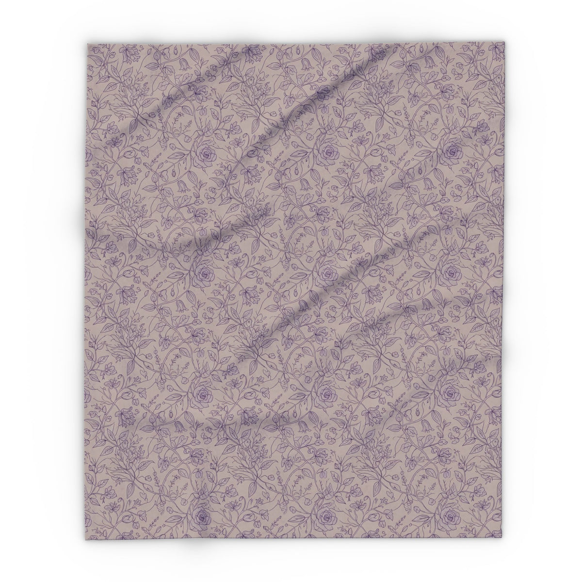 Mauve rose vine outdoor fleece blanket — 315 gsm polyester fleece, soft on both sides