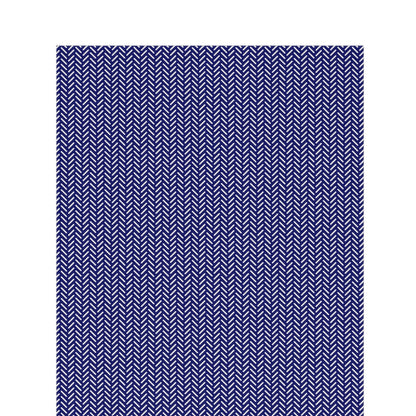 Navy and white herringbone outdoor rug — soft polyester chenille with a non-slip backing