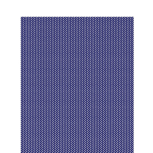 Navy and white herringbone outdoor rug — soft polyester chenille with a non-slip backing