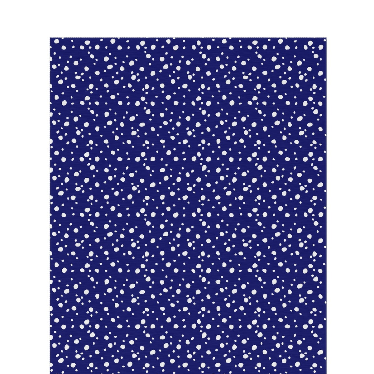Navy and white painted dot outdoor rug — soft polyester chenille with a non-slip backing