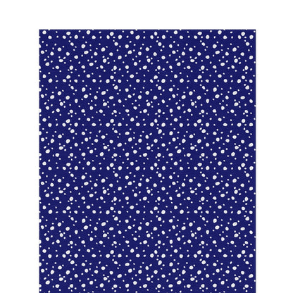 Navy and white painted dot outdoor rug — soft polyester chenille with a non-slip backing