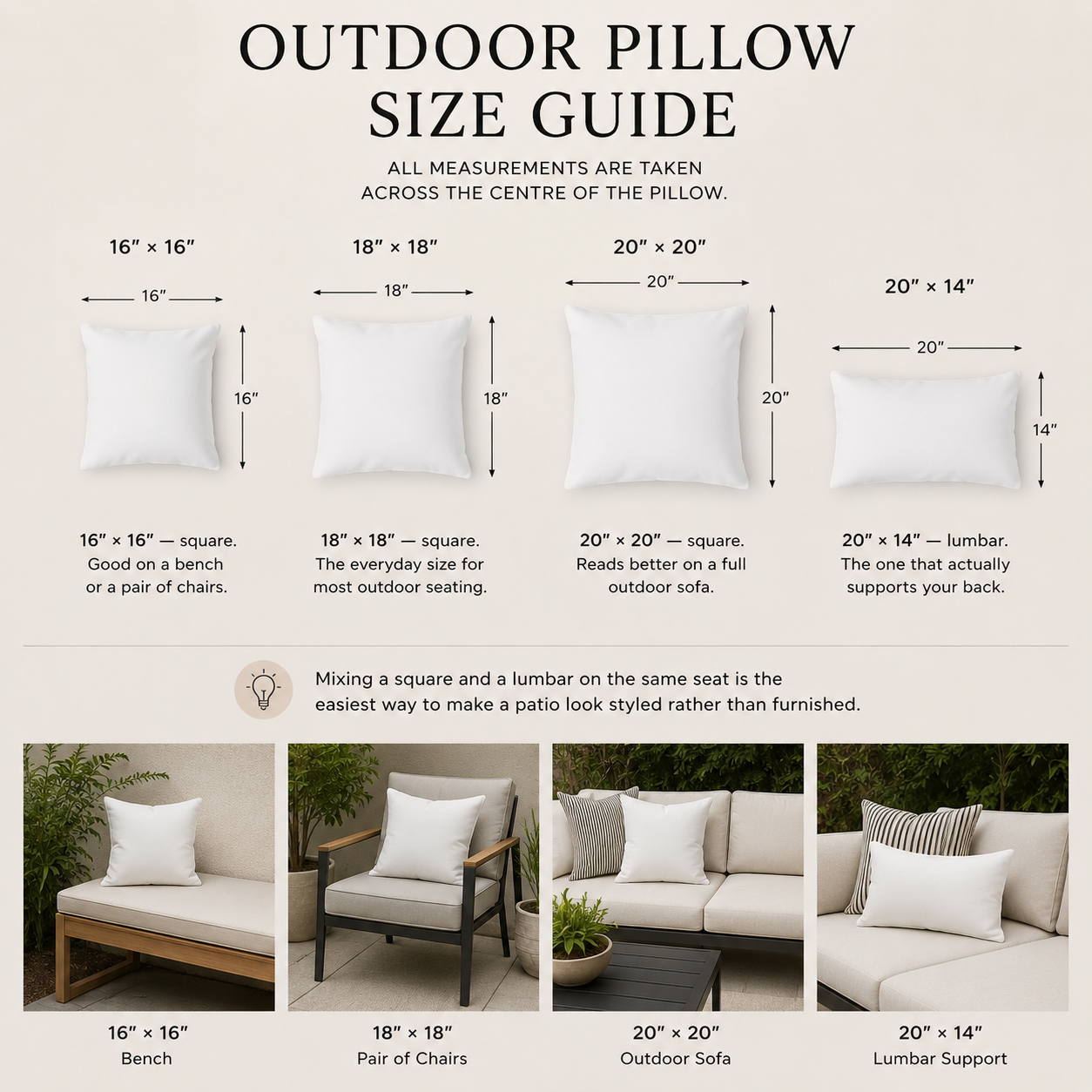 Black & White Striped Outdoor Pillow