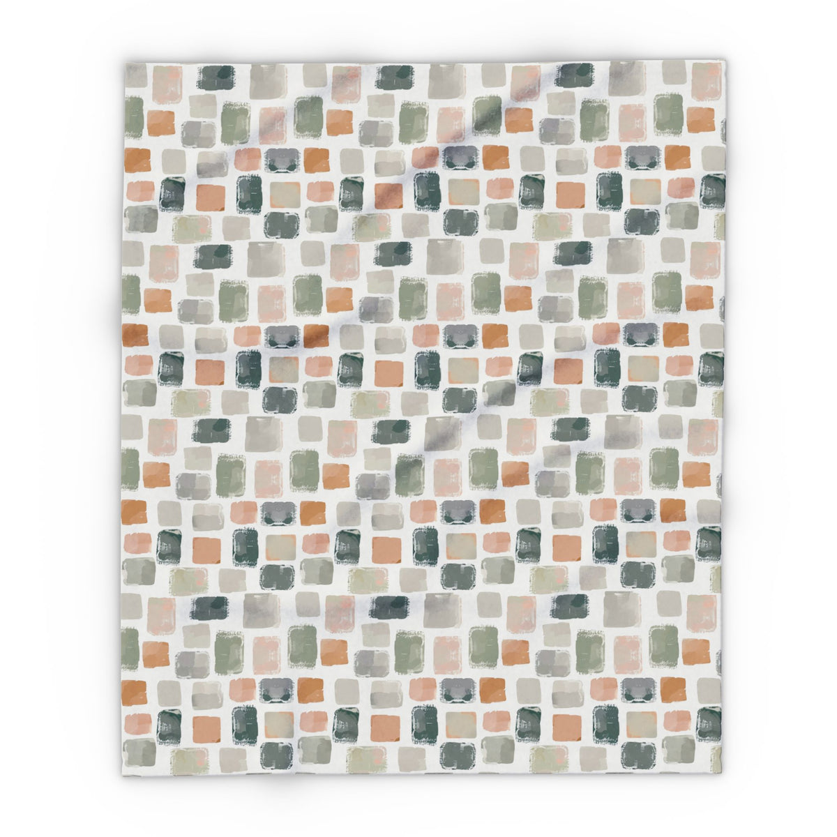 Painted tile outdoor fleece blanket — 315 gsm polyester fleece, soft on both sides