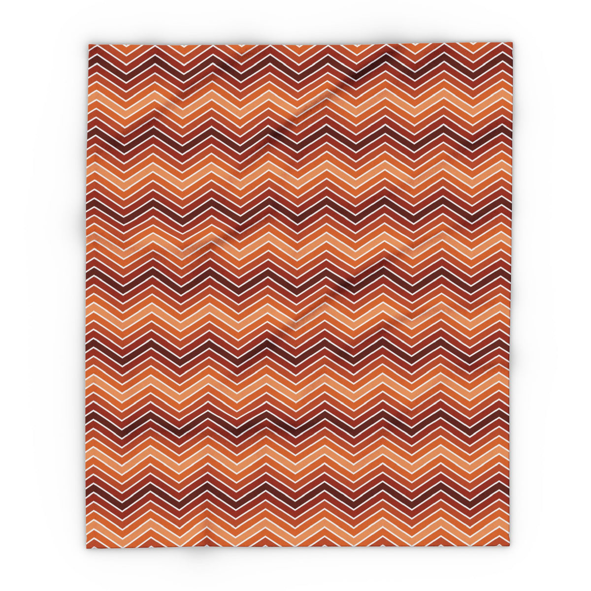 Rust chevron outdoor fleece blanket — 315 gsm polyester fleece, soft on both sides
