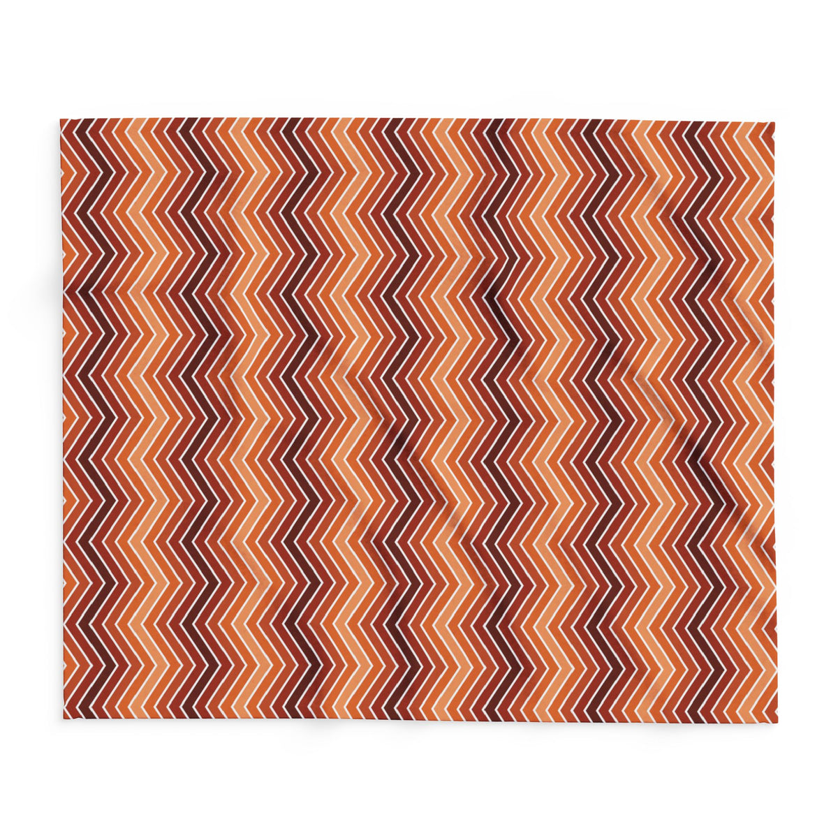 Rust chevron outdoor fleece blanket — 315 gsm polyester fleece, soft on both sides