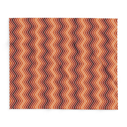 Rust chevron outdoor fleece blanket — 315 gsm polyester fleece, soft on both sides