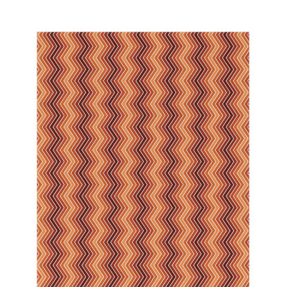 Rust chevron outdoor rug — soft polyester chenille with a non-slip backing
