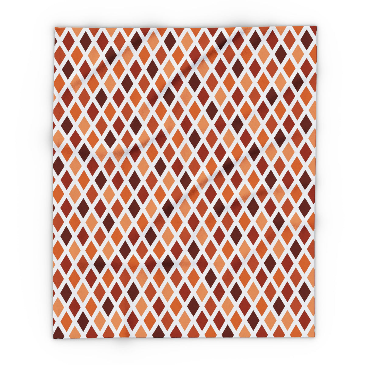 Rust harlequin diamond outdoor fleece blanket — 315 gsm polyester fleece, soft on both sides