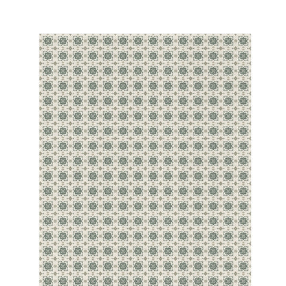 Sage cement tile outdoor rug — soft polyester chenille with a non-slip backing