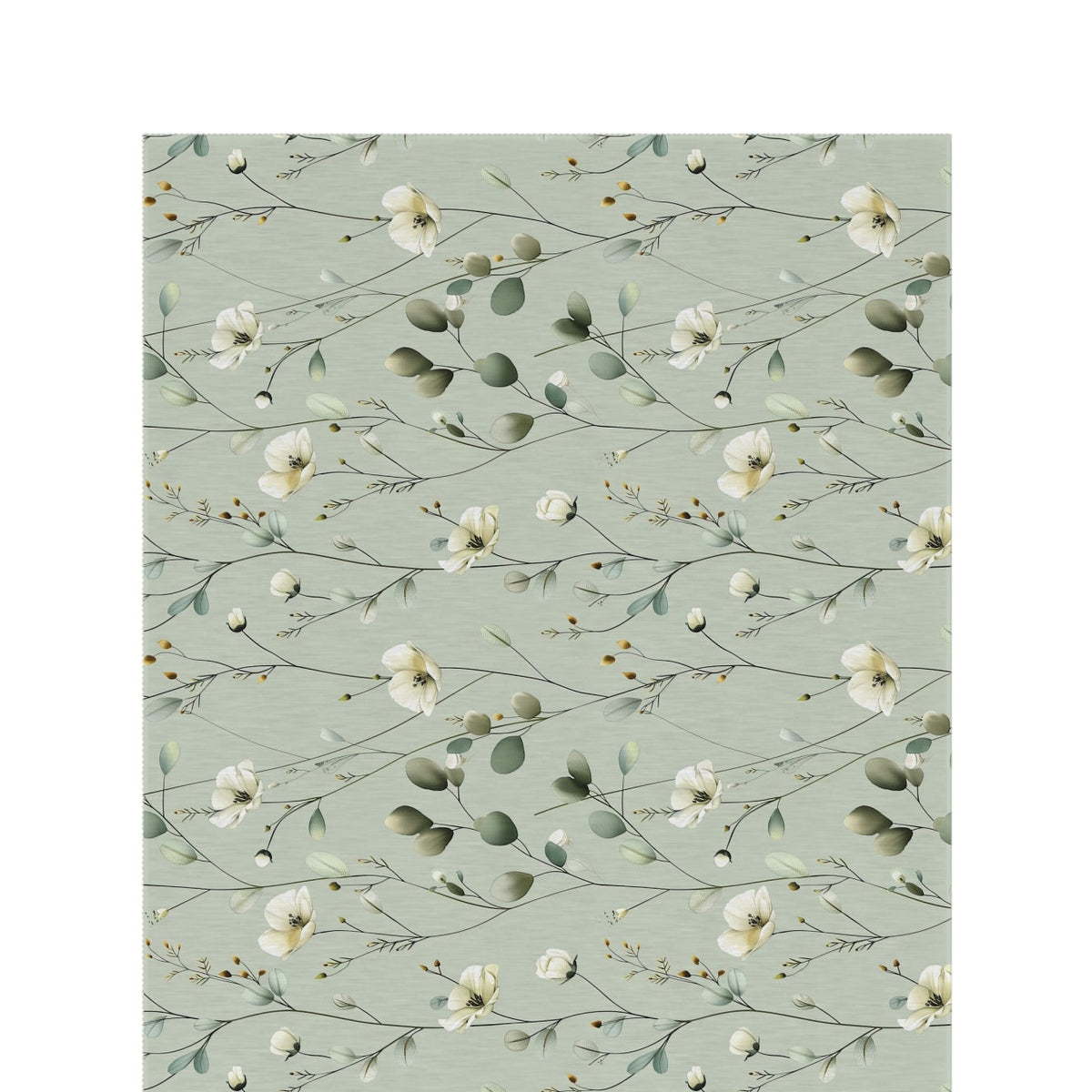 Sage wildflower outdoor rug — soft polyester chenille with a non-slip backing