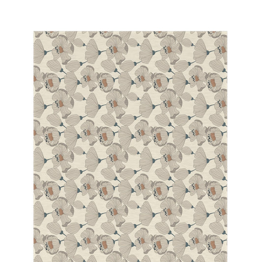 Taupe poppy outdoor rug — soft polyester chenille with a non-slip backing