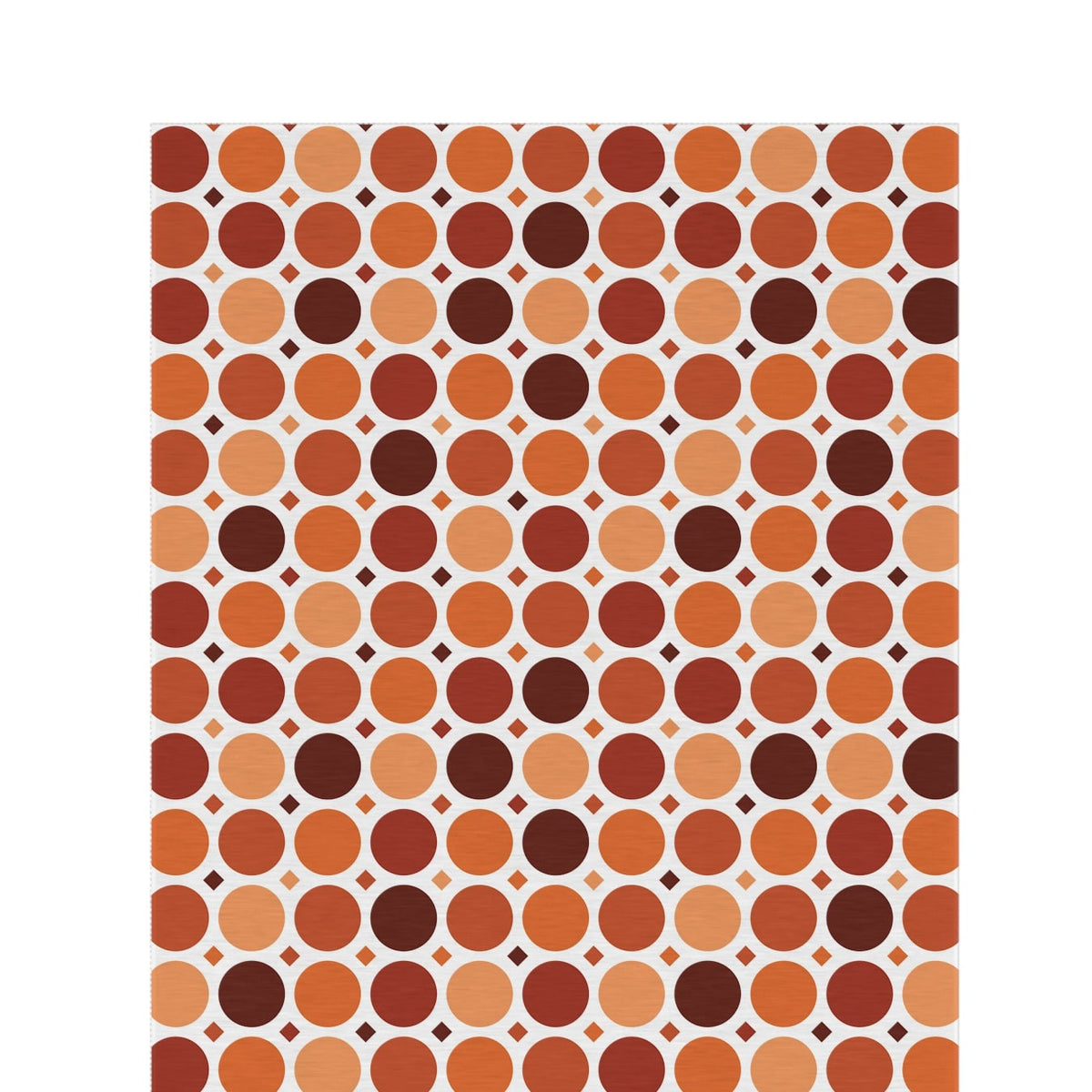 Terracotta dot grid outdoor rug — soft polyester chenille with a non-slip backing