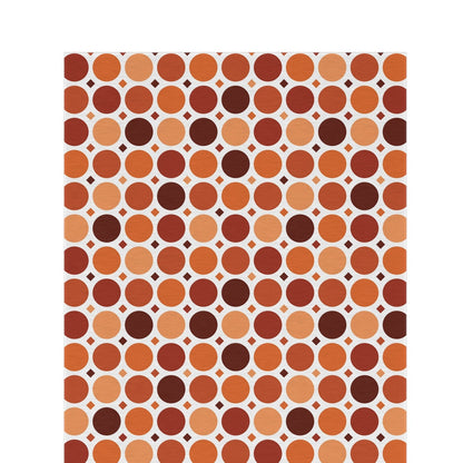 Terracotta dot grid outdoor rug — soft polyester chenille with a non-slip backing