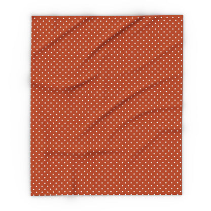Terracotta pin dot outdoor fleece blanket — 315 gsm polyester fleece, soft on both sides