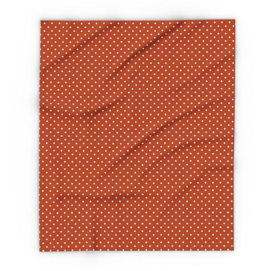 Terracotta pin dot outdoor fleece blanket — 315 gsm polyester fleece, soft on both sides