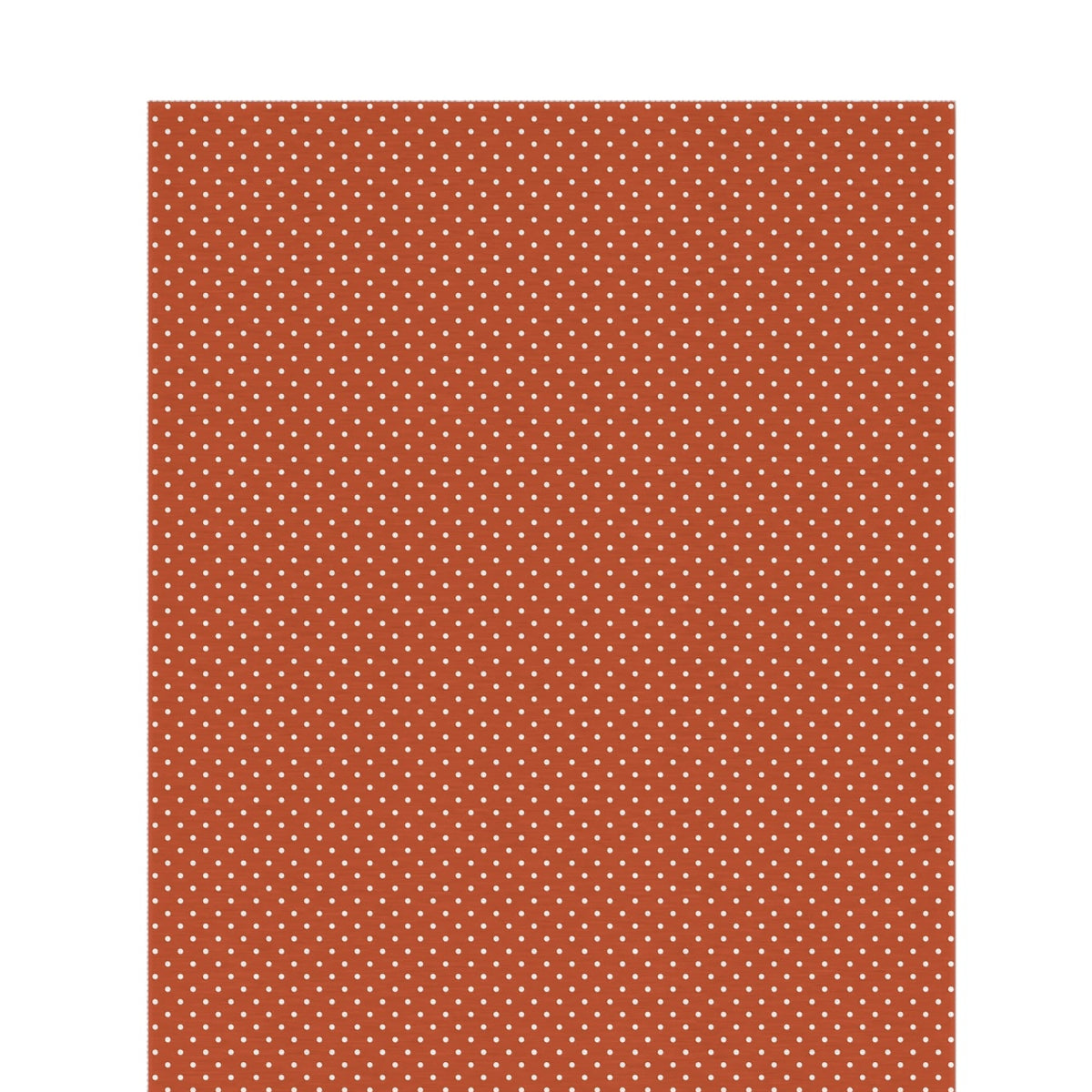 Terracotta pin dot outdoor rug — soft polyester chenille with a non-slip backing